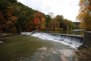 A dam on the Chagrin River, Ohio.