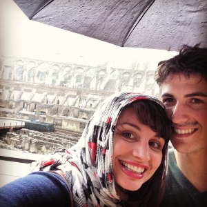 Andre and I, just visiting the #Colosseum in #Rome in the rain #nbd #postdoclife